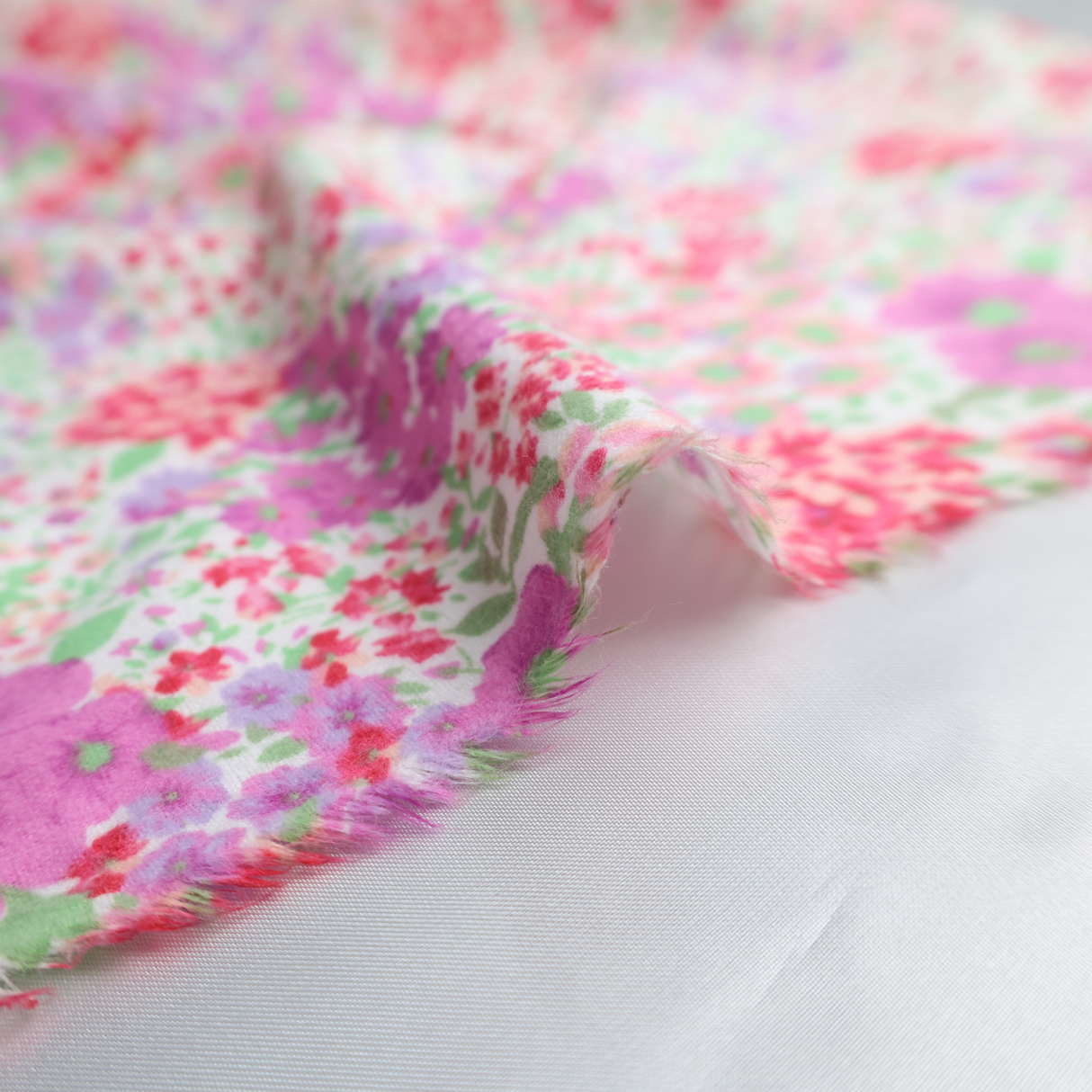 100% Cotton Flannel Fabric / Floral Printed - By the Yard