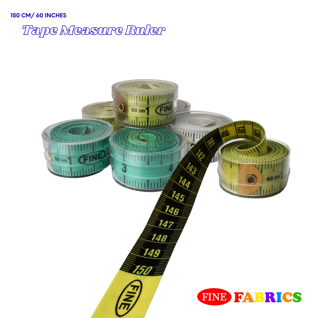 Tape Measure Ruler: Soft PVC, Plastic Case, Double Scaled(Inch/cm), 60 inches(150 cm)