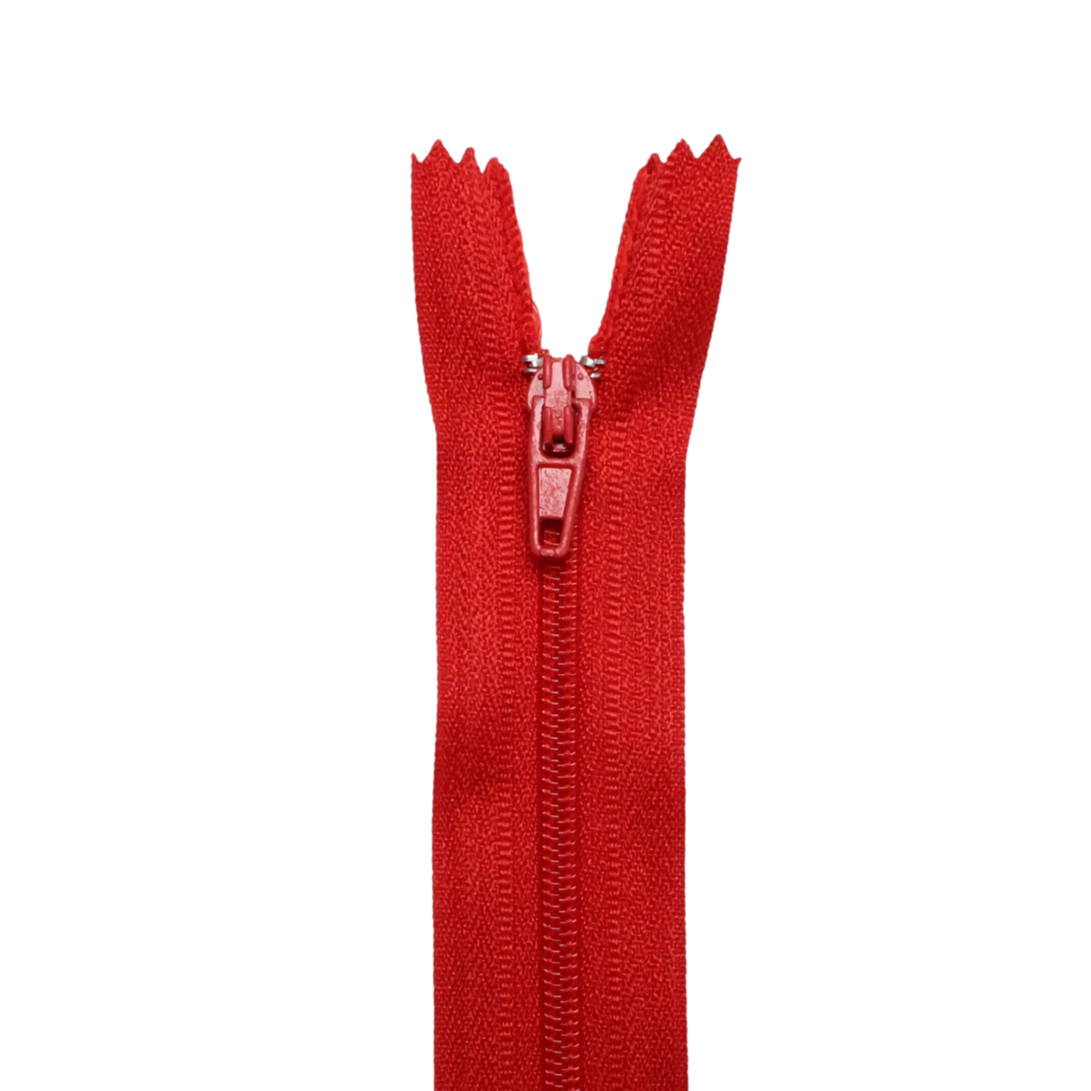 Plastic Normal Zippers: 24", Closed-End, All-Purpose, RED Shade