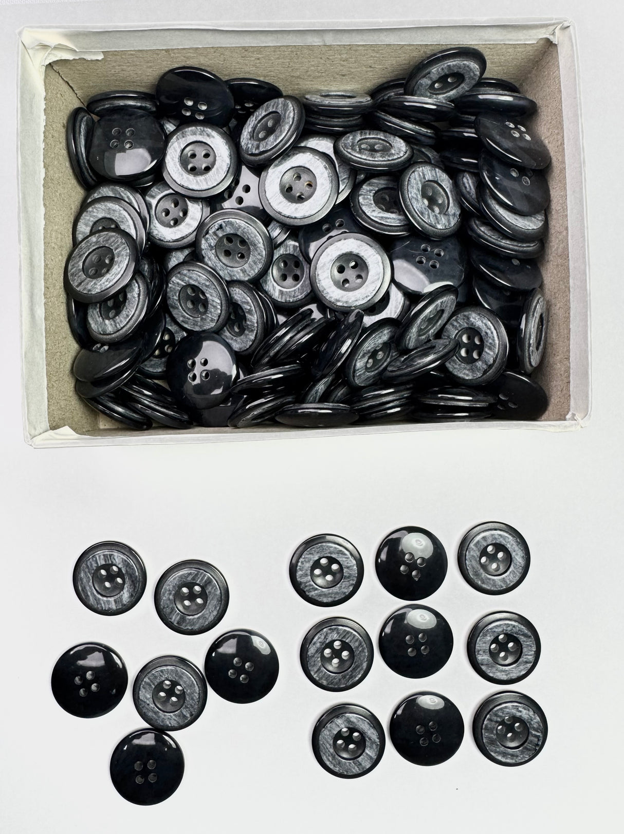 Button, Plastic Resin, RENO Italy, 36L(7/8"), 1 Gross Box, for Sewing & Craft, Art & Deco