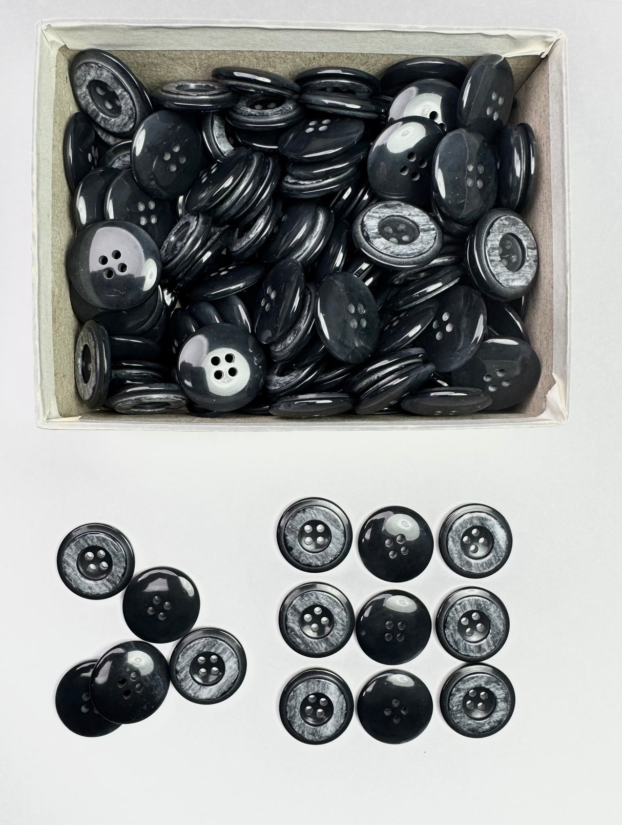 Button, Plastic Resin, RENO Italy, 40L(1"), 1 Gross Box, for Sewing & Craft, Art & Deco