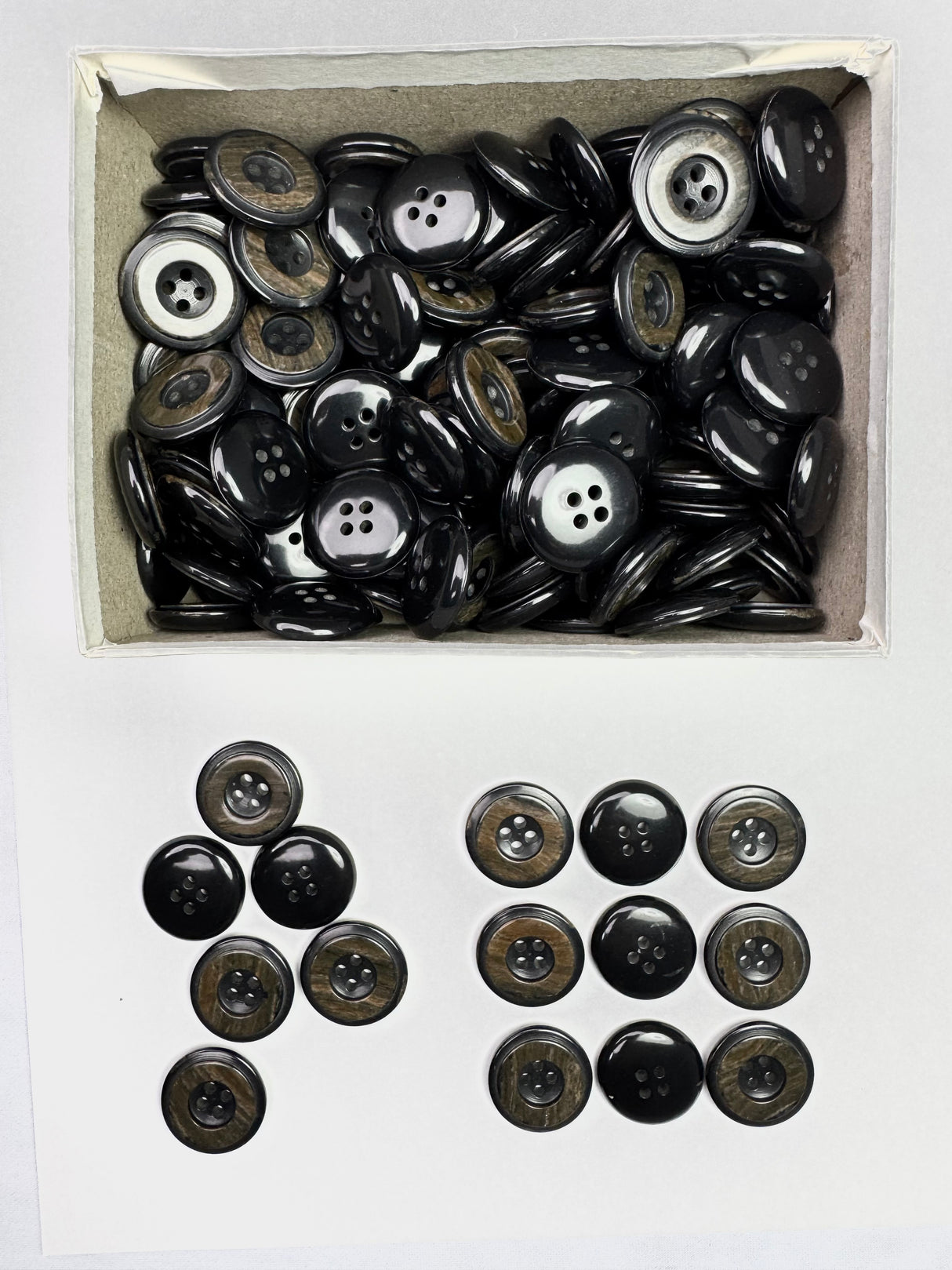 Button, Plastic Resin, RENO Italy, 36L(7/8"), 1 Gross Box, for Sewing & Craft, Art & Deco