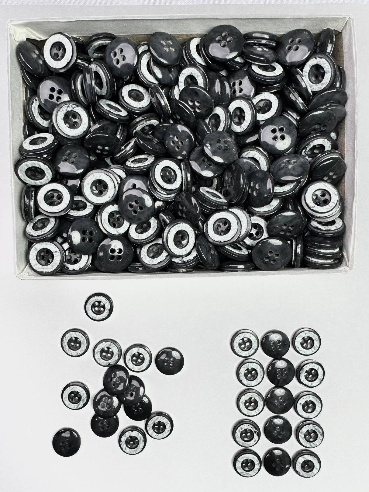 Button, Plastic Resin, RENO Italy, 24L(5/8"), 4 Gross Box, for Sewing & Craft, Art & Deco