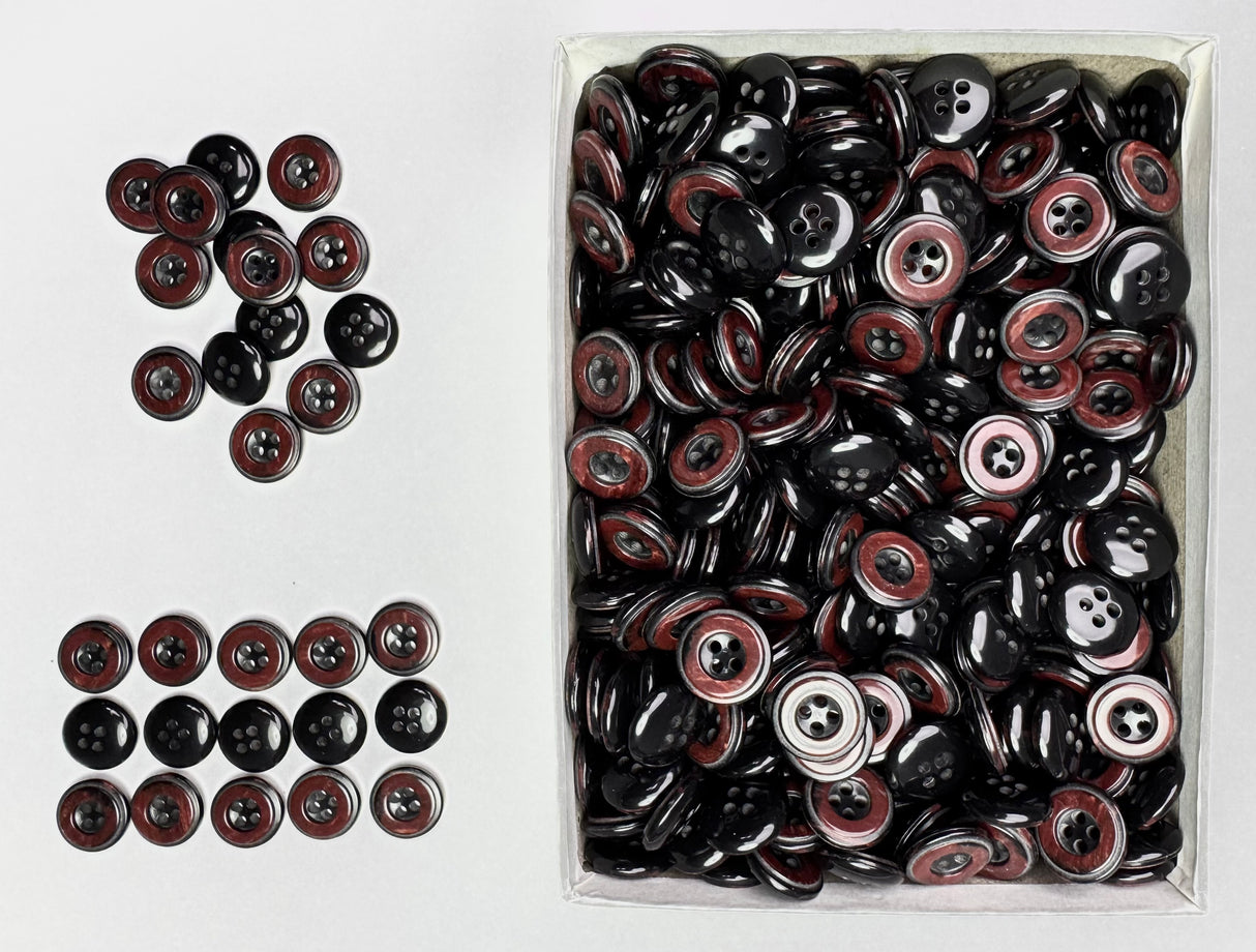 Button, Plastic Resin, RENO Italy, 24L(5/8"), 4 Gross Box, for Sewing & Craft, Art & Deco