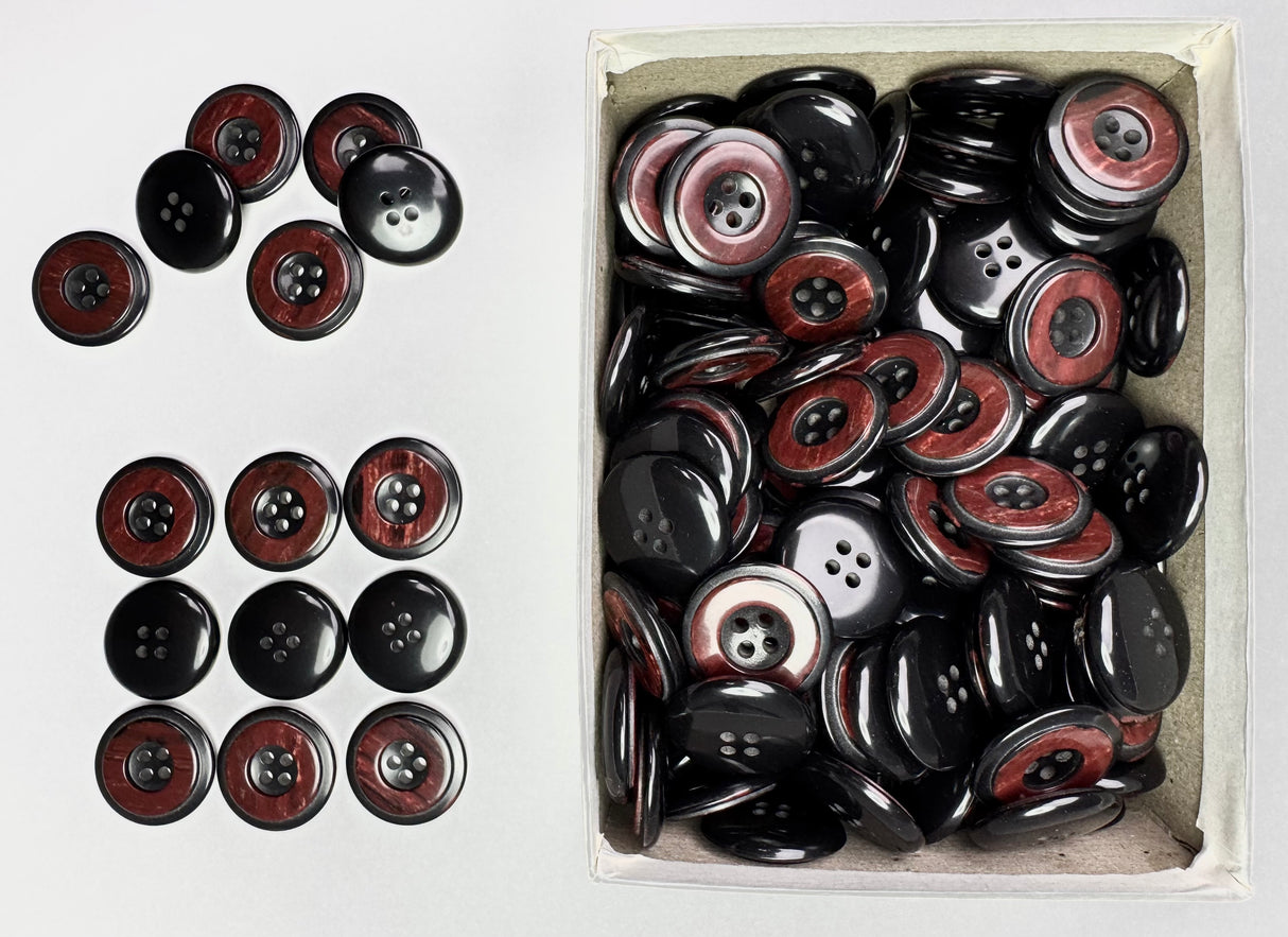 Button, Plastic Resin, RENO Italy, 40L(1"), 1 Gross Box, for Sewing & Craft, Art & Deco