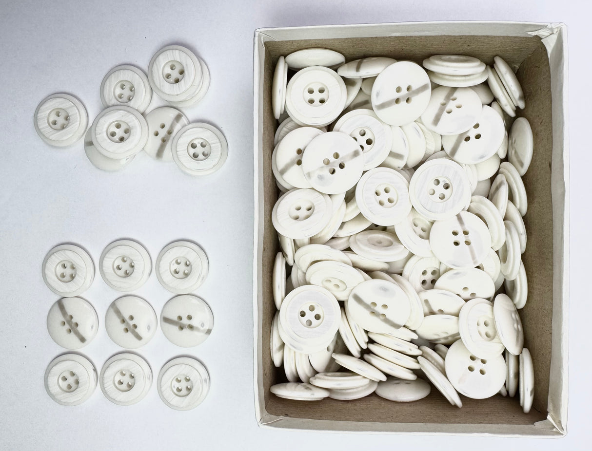 Button, Plastic Resin, RENO Italy, 36L(7/8"), 1 Gross Box, for Sewing & Craft, Art & Deco