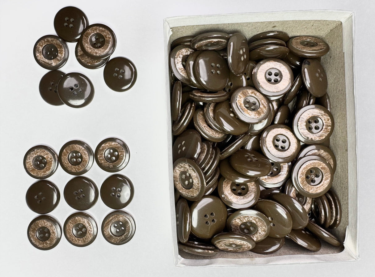 Button, Plastic Resin, RENO Italy, 40L(1"), 1 Gross Box, for Sewing & Craft, Art & Deco