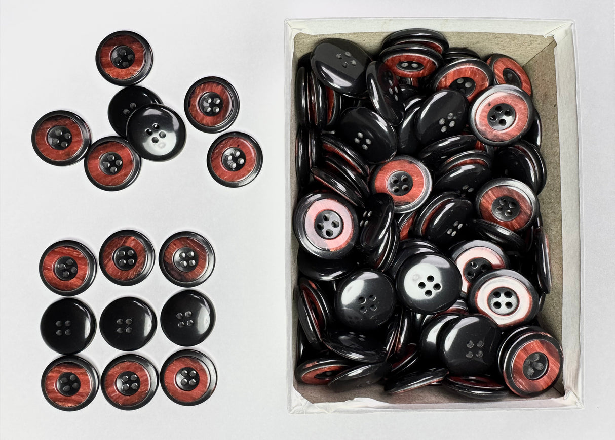 Button, Plastic Resin, RENO Italy, 40L(1"), 1 Gross Box, for Sewing & Craft, Art & Deco