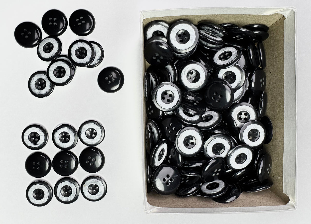 Button, Plastic Resin, RENO Italy, 36L(7/8"), 1 Gross Box, for Sewing & Craft, Art & Deco