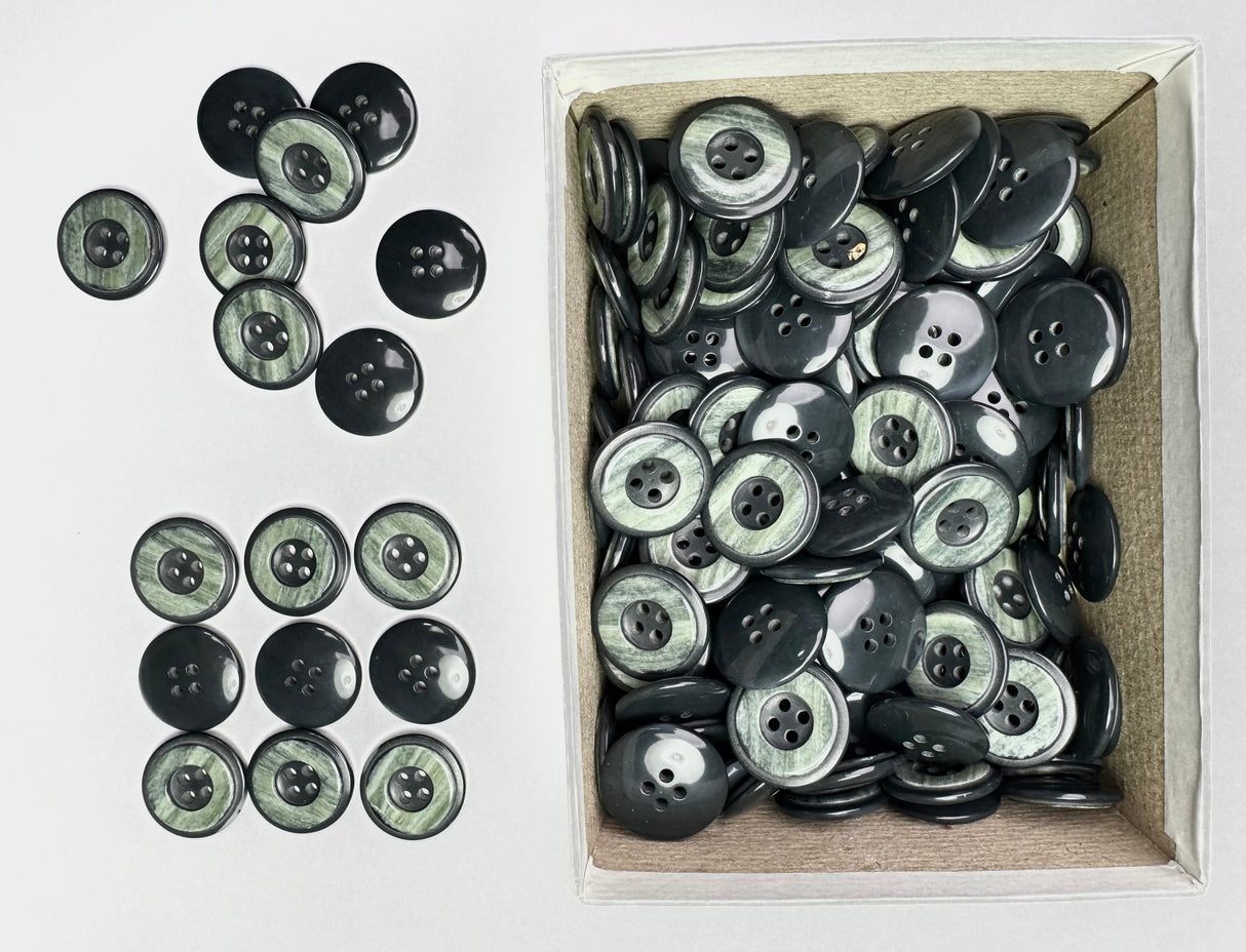 Button, Plastic Resin, RENO Italy, 36L(7/8"), 1 Gross Box, for Sewing & Craft, Art & Deco