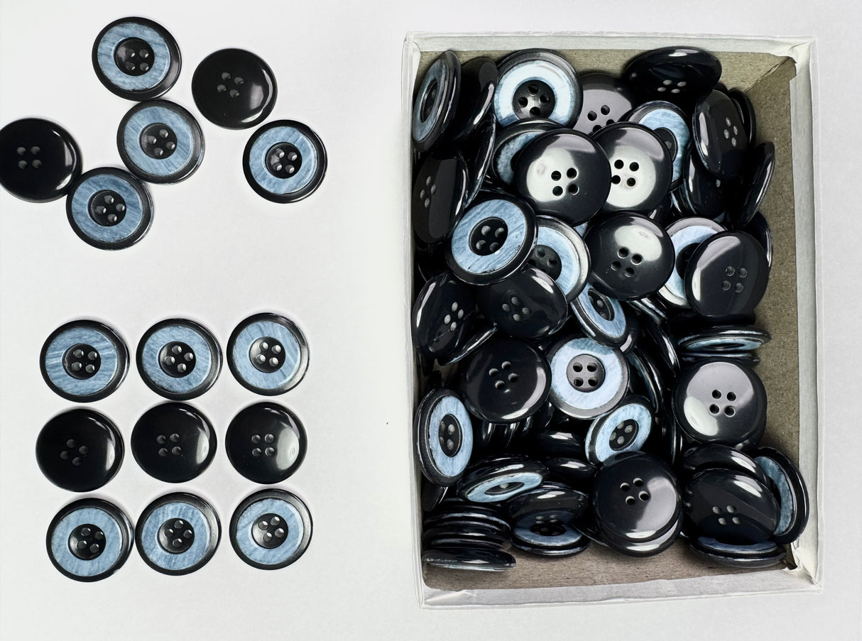 Button, Plastic Resin, RENO Italy, 40L(1"), 1 Gross Box, for Sewing & Craft, Art & Deco