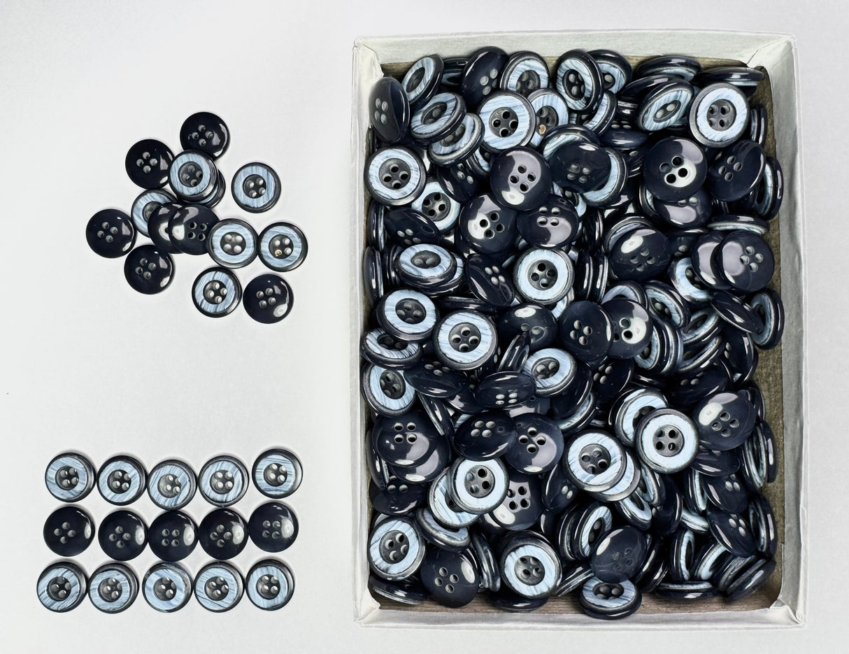 Button, Plastic Resin, RENO Italy, 24L(5/8"), 4 Gross Box, for Sewing & Craft, Art & Deco