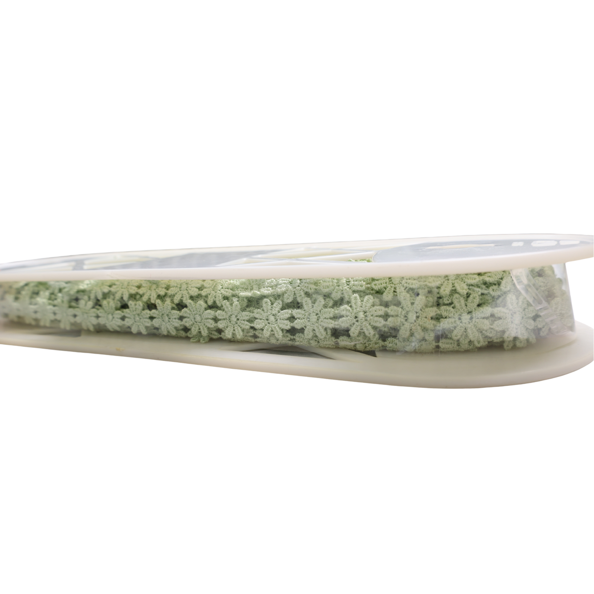 Flower Lace Trim – Mint Green, 1/2" Wide (15 Yards)