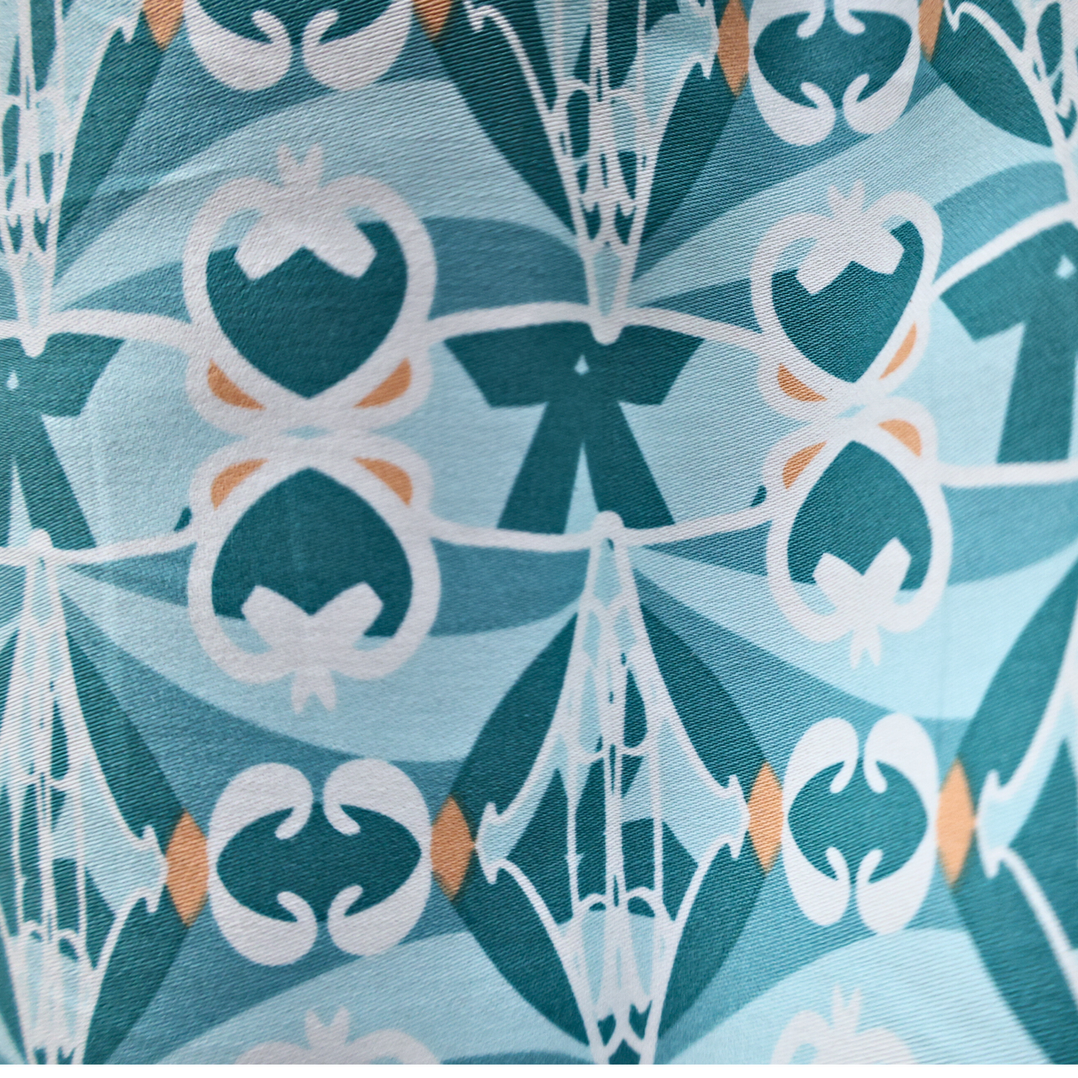 Geometric Decorative Print (Mint-Teal), Cotton-Poly Blend, By the Yard