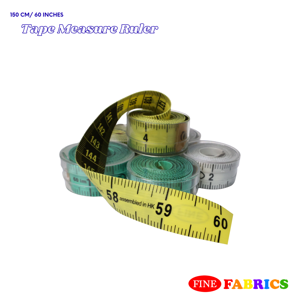 Tape Measure Ruler: Soft PVC, Plastic Case, Double Scaled(Inch/cm), 60 inches(150 cm)