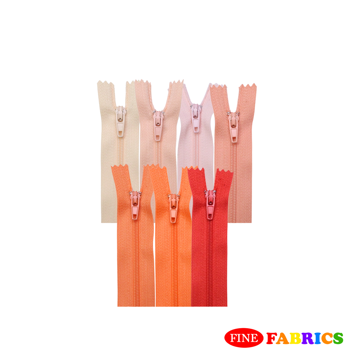 Plastic Normal Zippers: 24", Closed-End, All-Purpose, ORANGE Shade