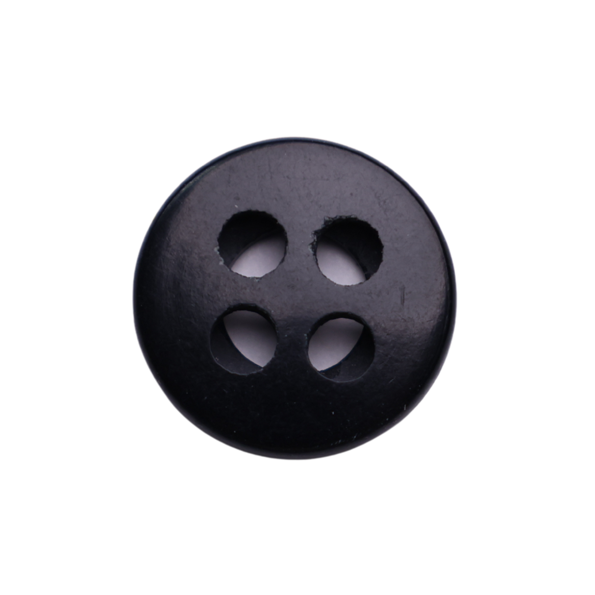 AUBURN Button: Black, 4-Hole, 2 Sizes, by Dozen(12 pcs)/Gross(144 pcs)