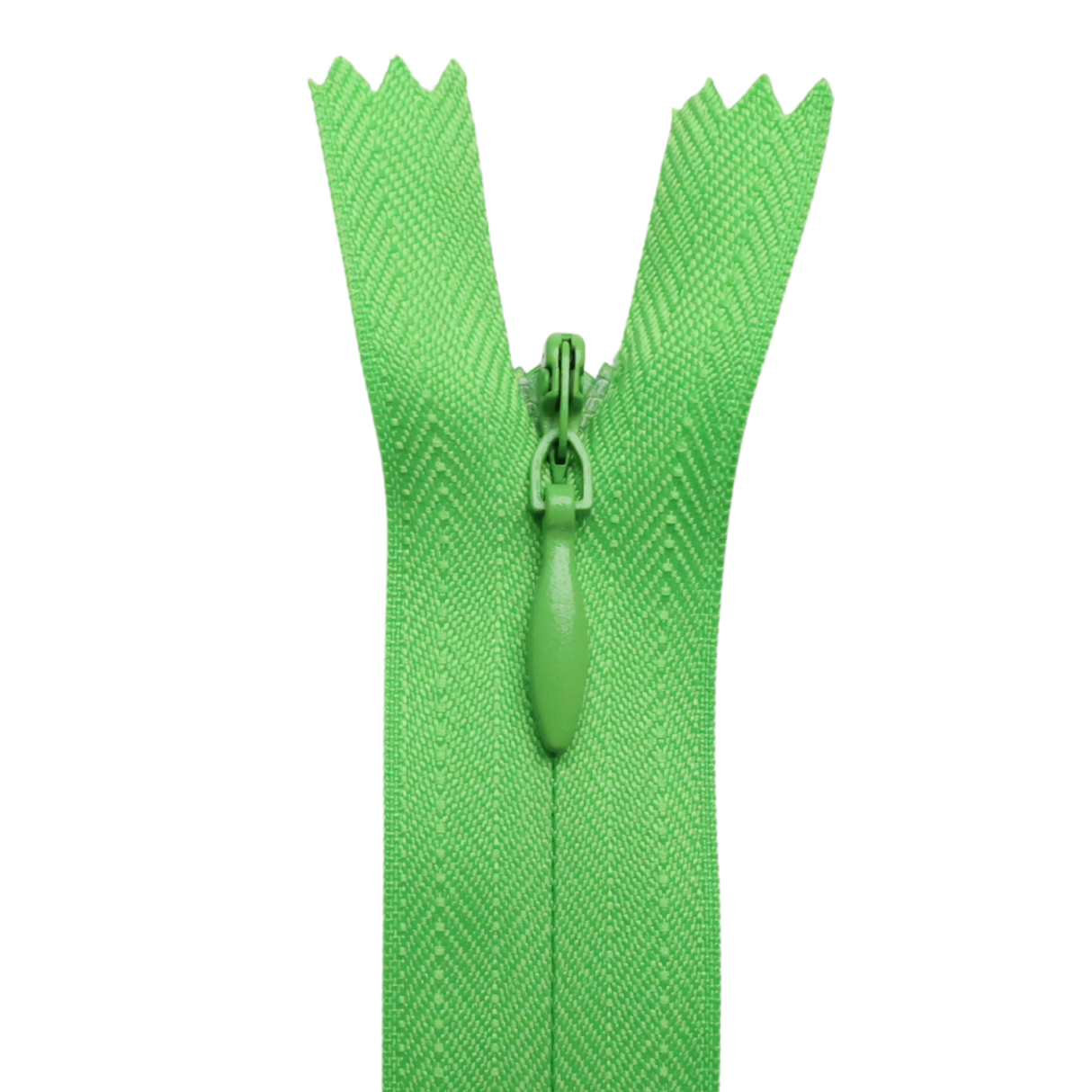 All Purpose, Plastic Invisible Zippers -18", Green Shade