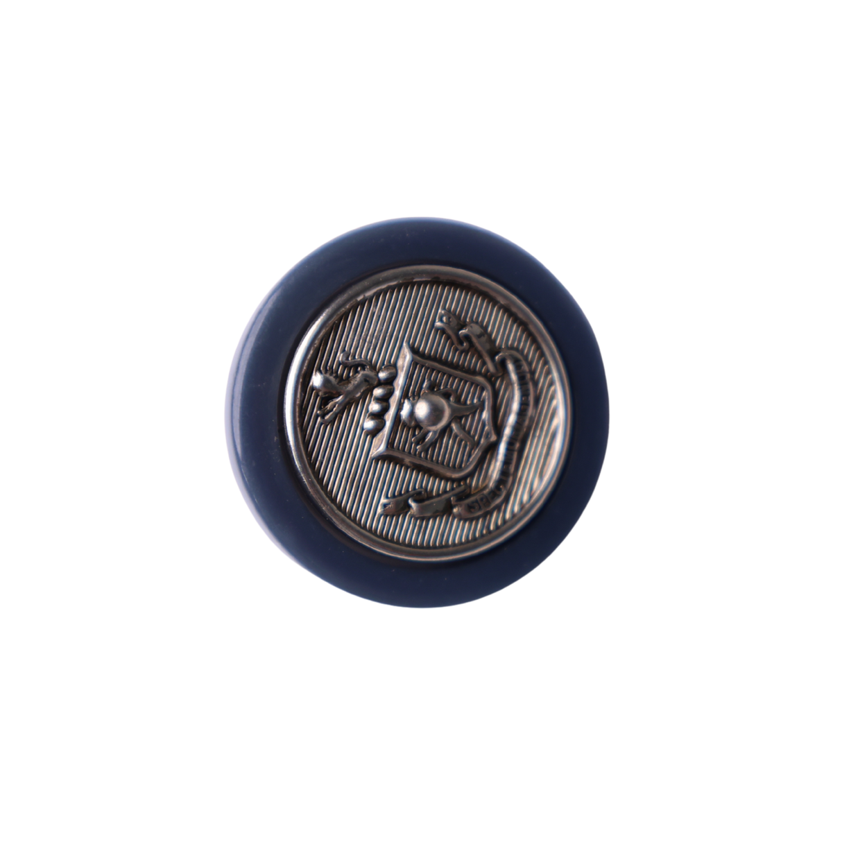 4PCS Navy Blue & Silver Crest Shank Button – 1" (2.54 cm)