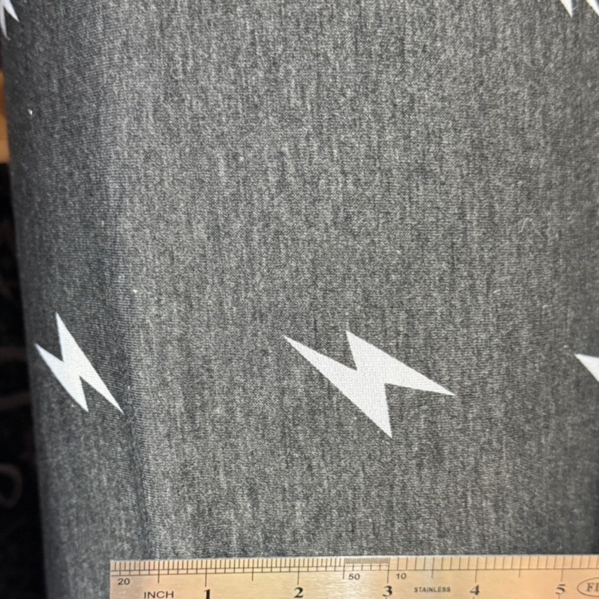French Terry Knit Fabric Lightning Print(#FTY601) - By The Yard