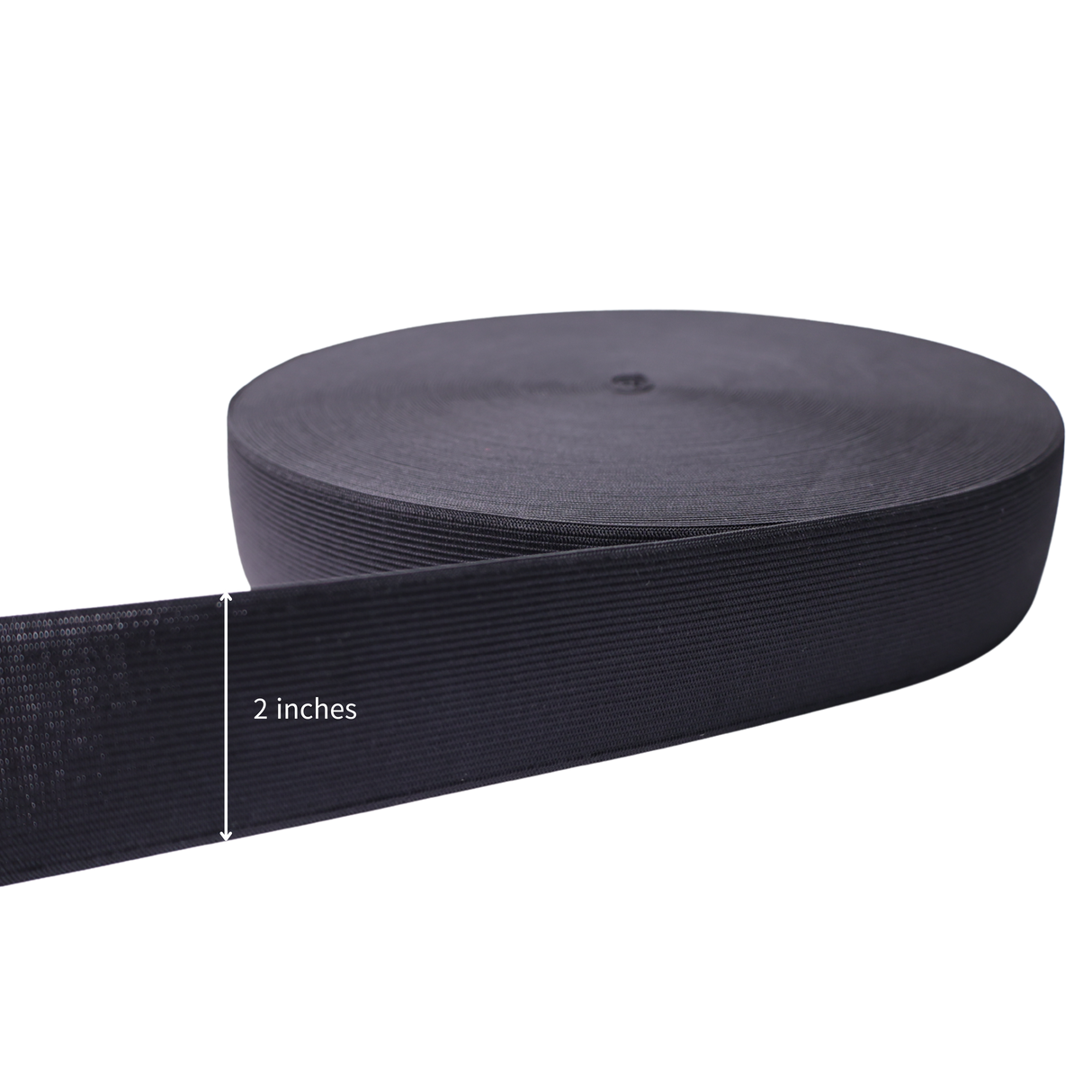 Vinyl Elastic Band: Black, 50 Yards, 5 Sizes(0.75"/1.0"/1.5"/2.0"/3.0")