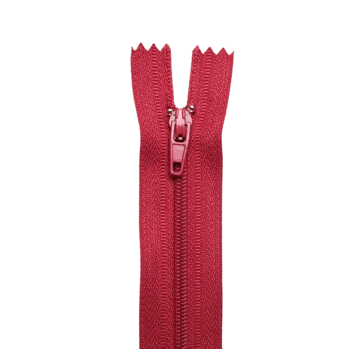 Plastic Normal Zippers: 24", Closed-End, All-Purpose, RED Shade