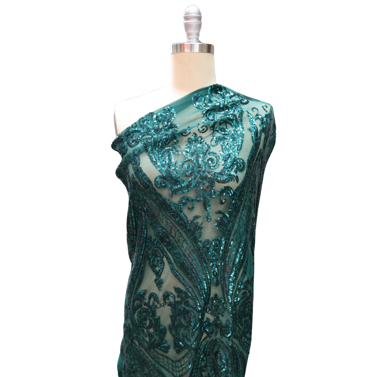 Sequin Embroidered Mesh Fabric(#SPI15) By the Yard