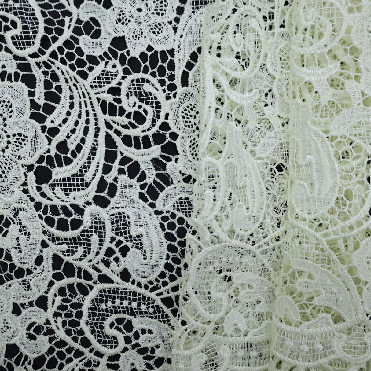 Embroidered Lace Fabric – Lemon Yellow(#ELA05)/By the Yard