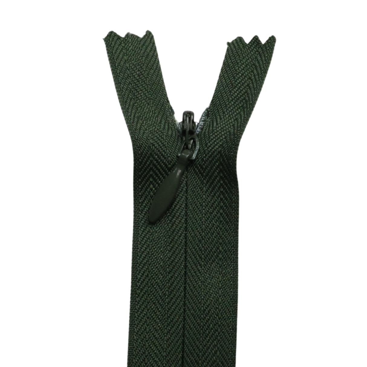 All Purpose, Plastic Invisible Zippers -18", Green Shade