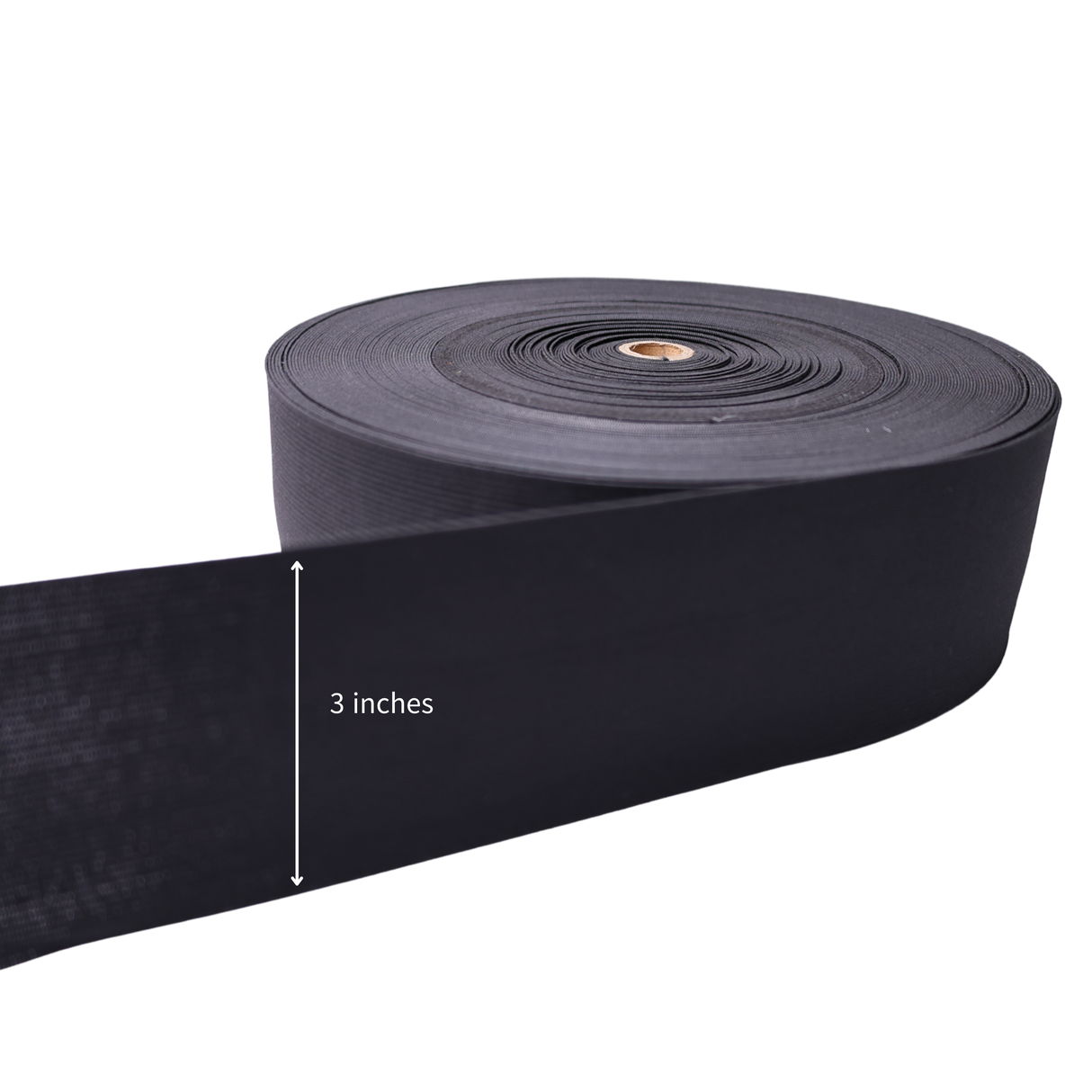 Vinyl Elastic Band: Black, 50 Yards, 5 Sizes(0.75"/1.0"/1.5"/2.0"/3.0")