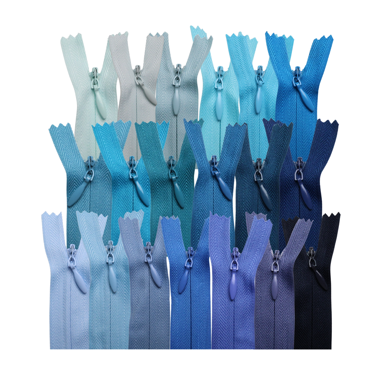All Purpose, Plastic Invisible Zippers -18", Blue Shade