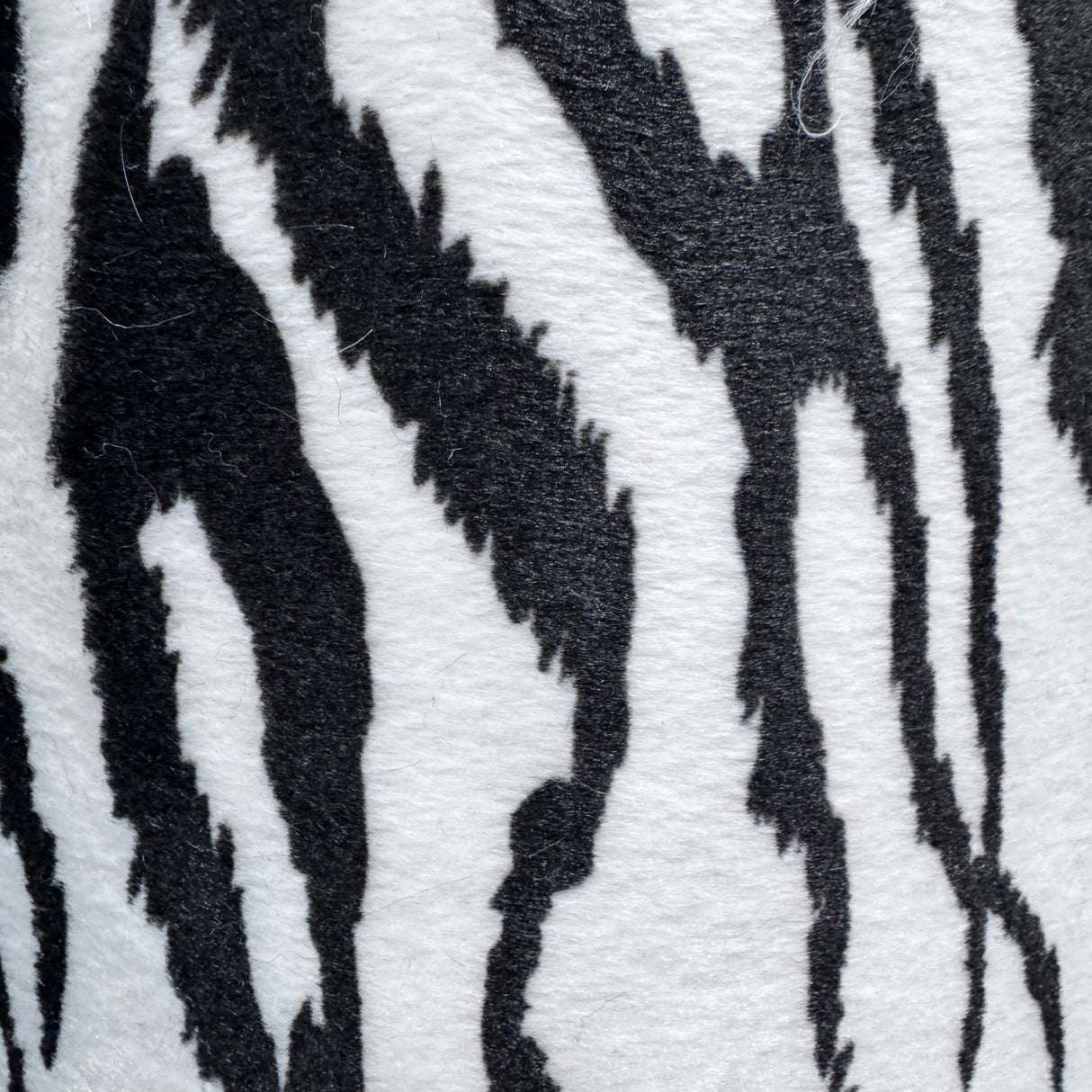 Faux Fur Fabric, Zebra Textured, White & Black, Short Pile(#FFS09) - By the Yard