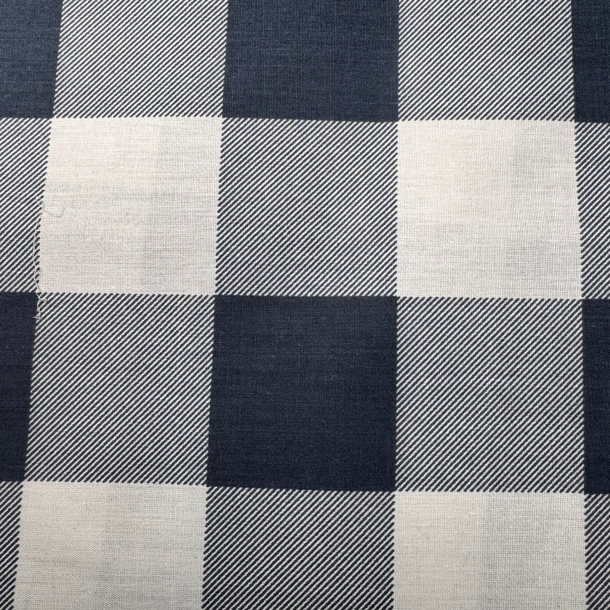 Cotton-Blend Fabric, Medium/Large Color-Block Check(3 Colors) - By the Yard