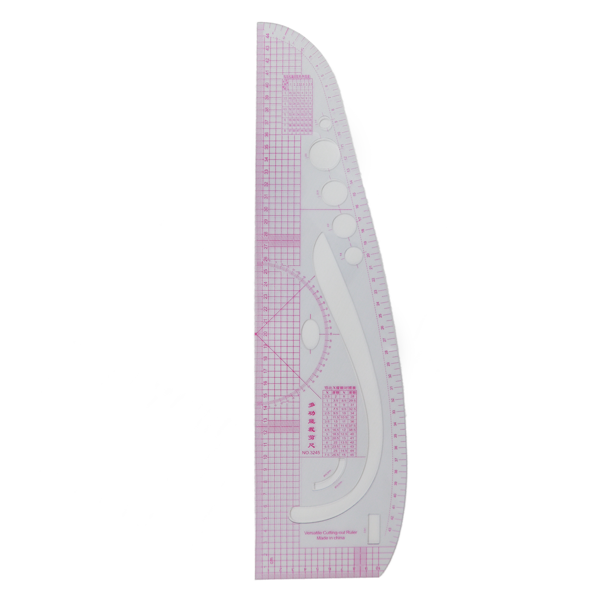 Plastic Rulers: 14 Curved Rulers, 1 Tringle Scale Ruler, 1 Pattern Ruler