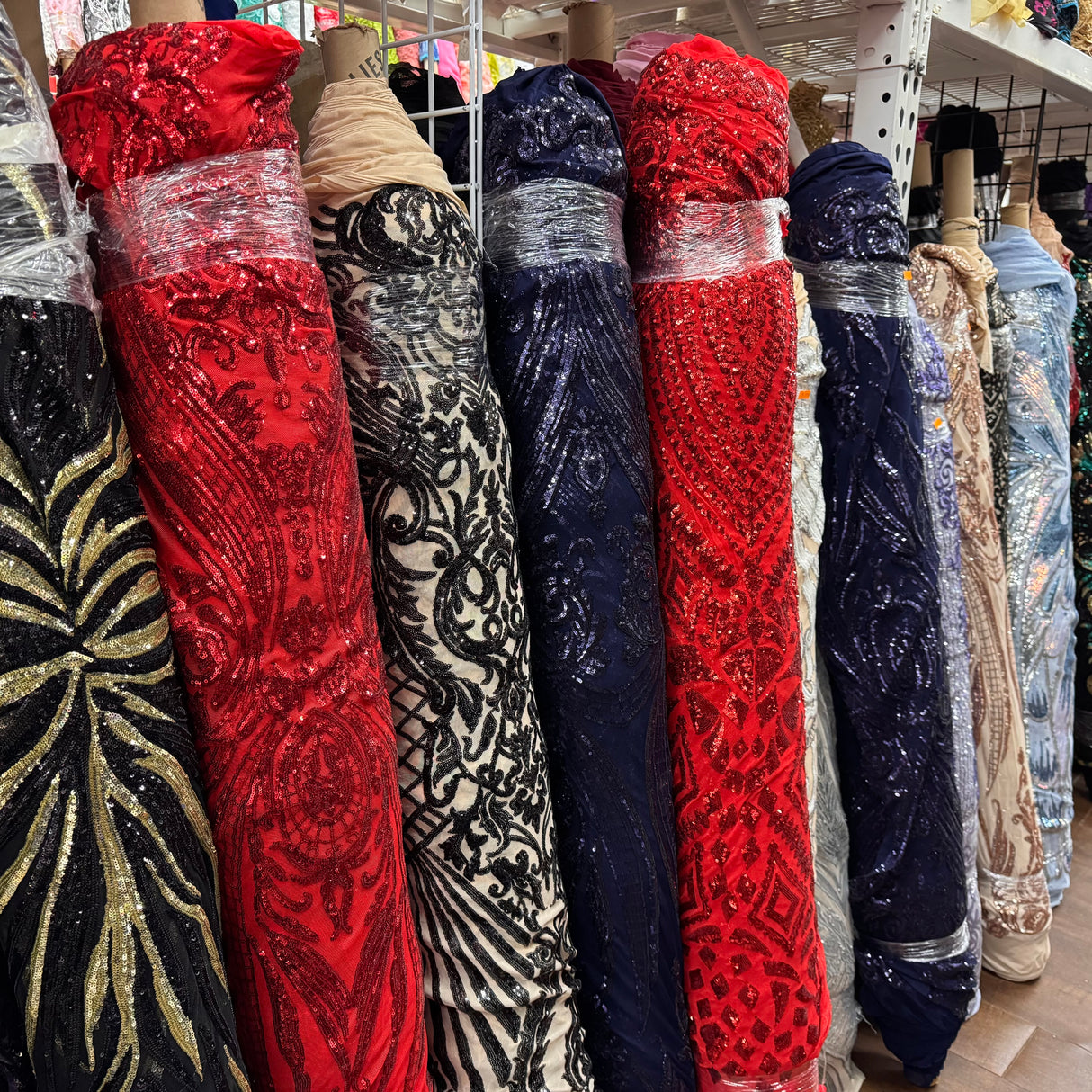 Sequin Mesh Fabric, Glamorous Sequined with A Formalwear Aesthetic(12 Styles) - By the Yard