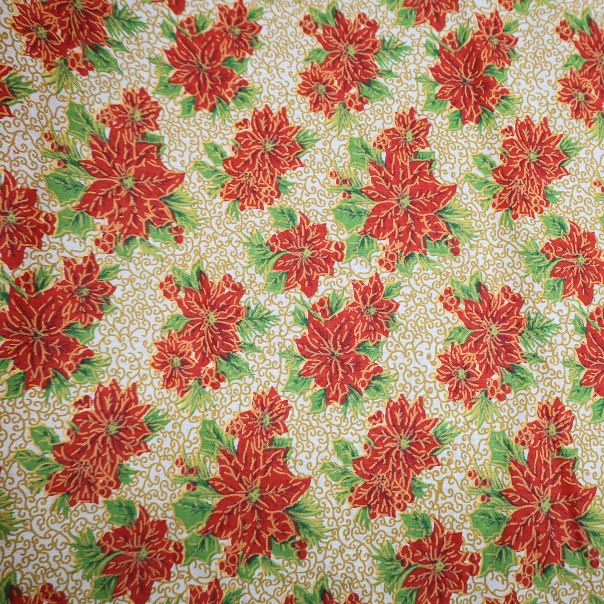 Christmas Print Fabric(3Type) – Cotton Blend, Festive Holiday Design By the Yard