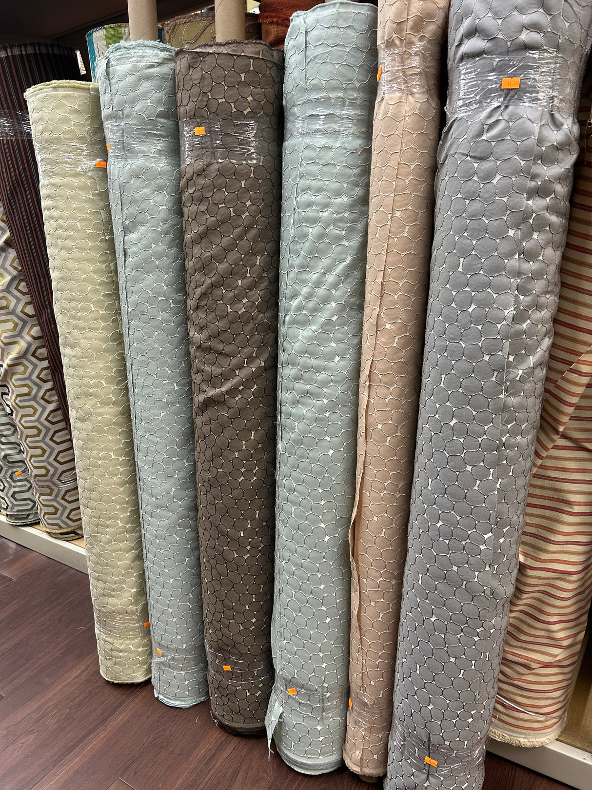 Upholstery Fabric, Woven Jacquard, Geometric Dot Mosaic Pattern (5 Styles) - By the Yard