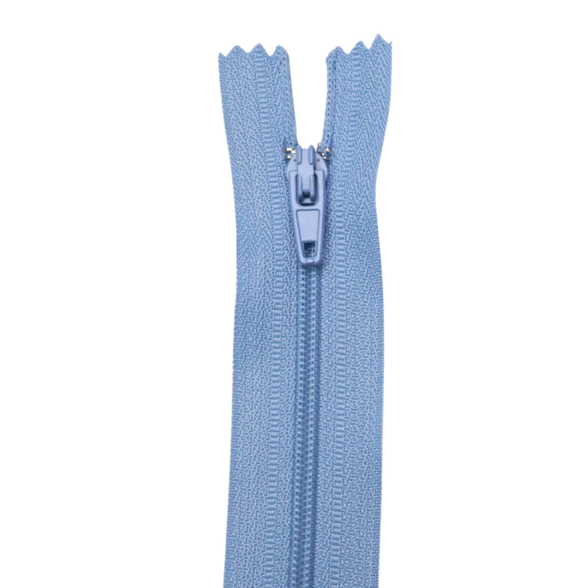 Plastic Normal Zippers: 18", Closed-End, All-Purpose, BLUE Shade