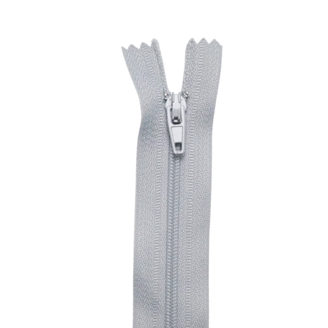 Plastic Normal Zippers: 18", Closed-End, All-Purpose, GRAY Shade