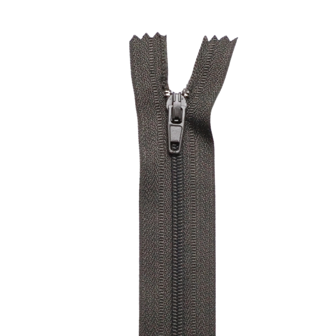 Plastic Normal Zippers: 18", Closed-End, All-Purpose, GRAY Shade