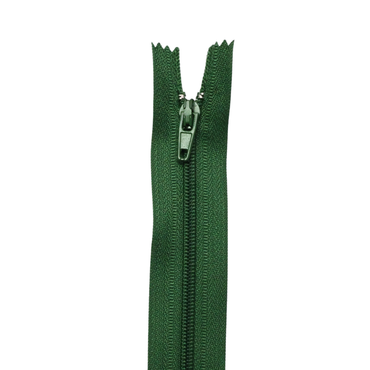 Plastic Normal Zippers: 18", Closed-End, All-Purpose, GREEN Shade