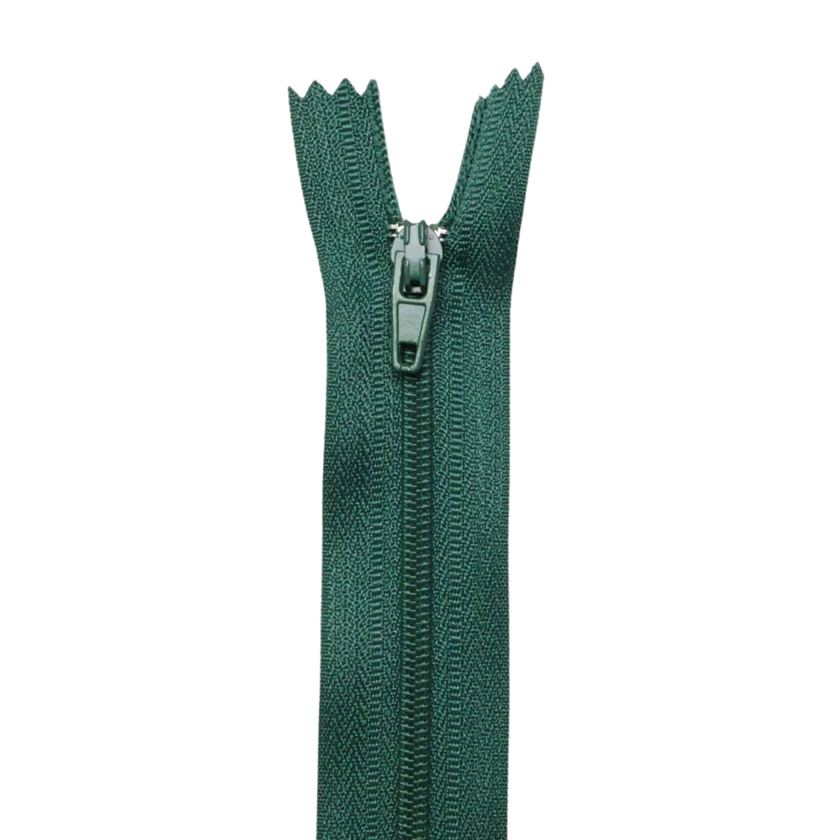 Plastic Normal Zippers: 18", Closed-End, All-Purpose, GREEN Shade