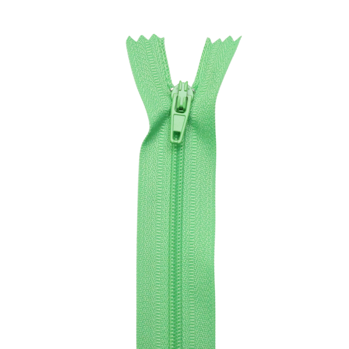 Plastic Normal Zippers: 18", Closed-End, All-Purpose, GREEN Shade