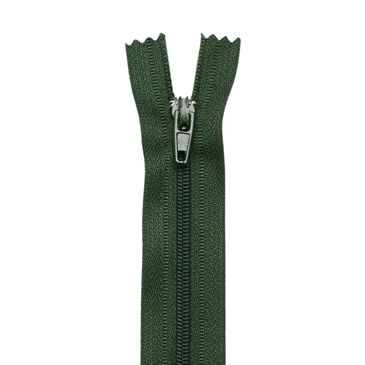 Plastic Normal Zippers: 18", Closed-End, All-Purpose, GREEN Shade