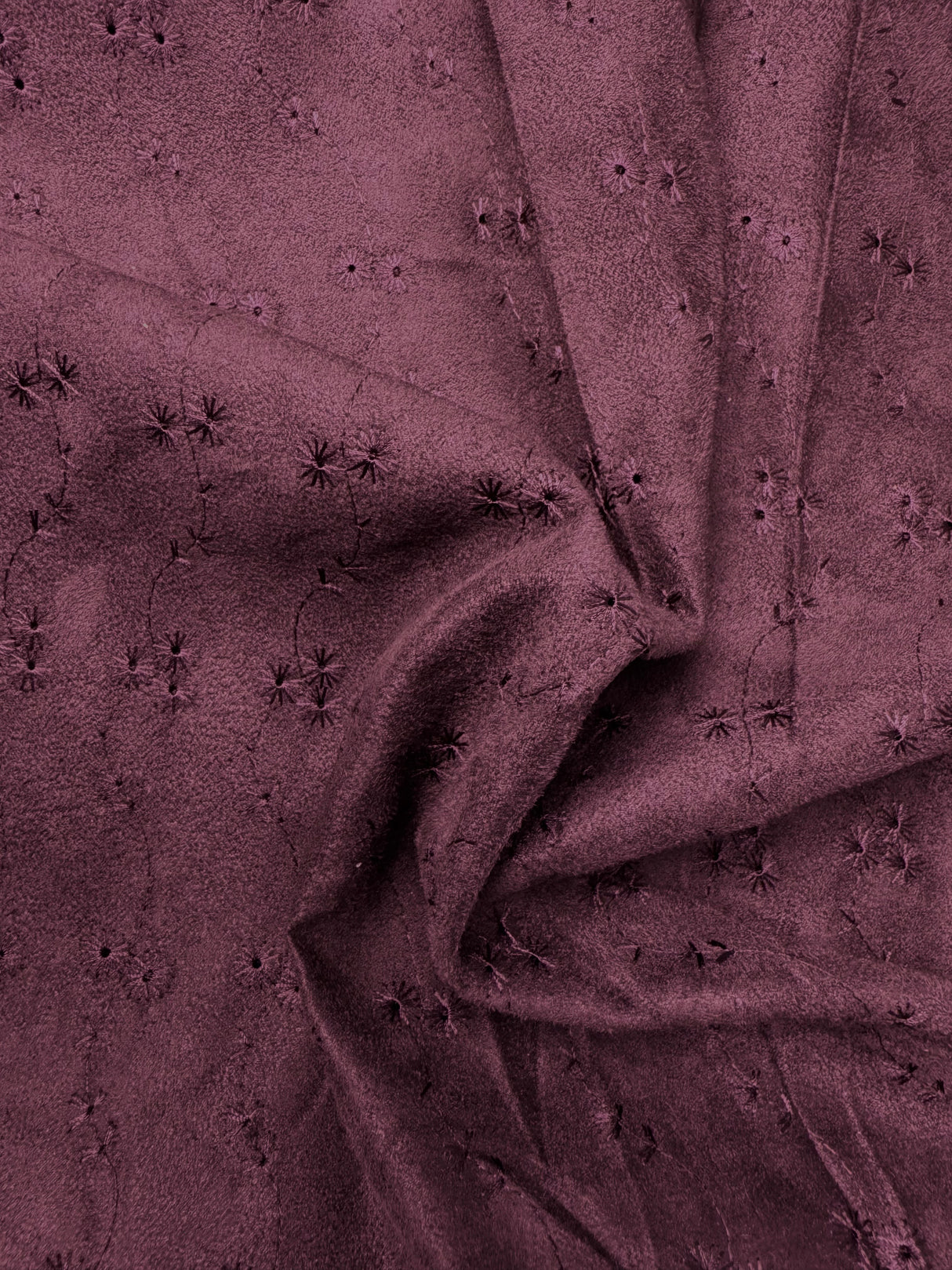 Suede Fabric, Embroidered Faux(3 Colors) – By the Yard