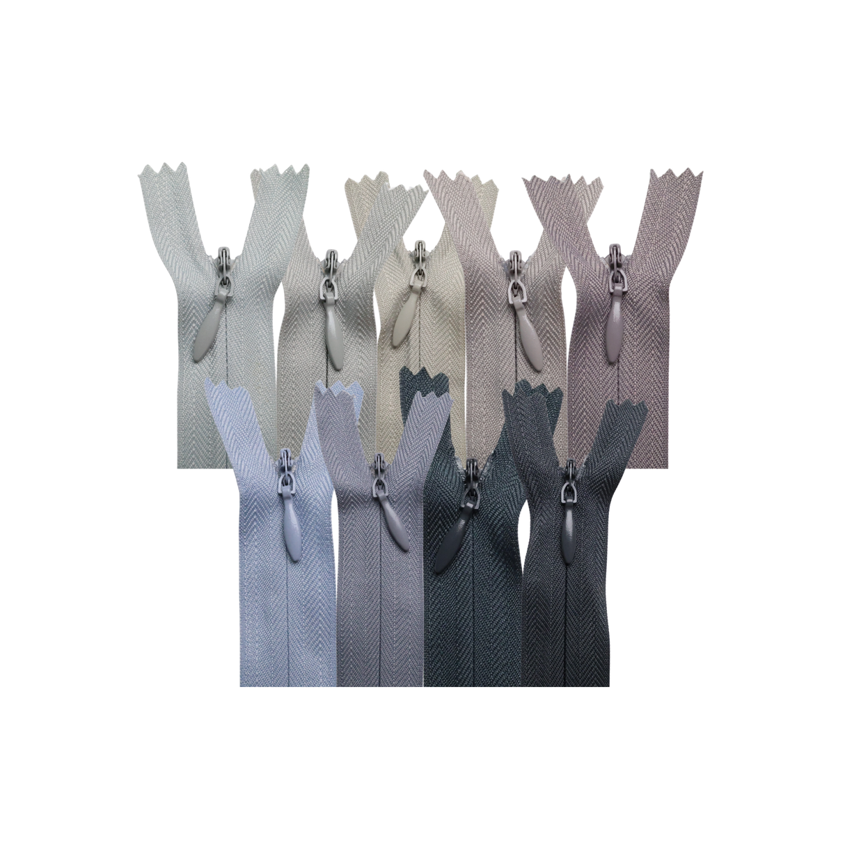 All Purpose, Plastic Invisible Zippers -18", Gray Shade
