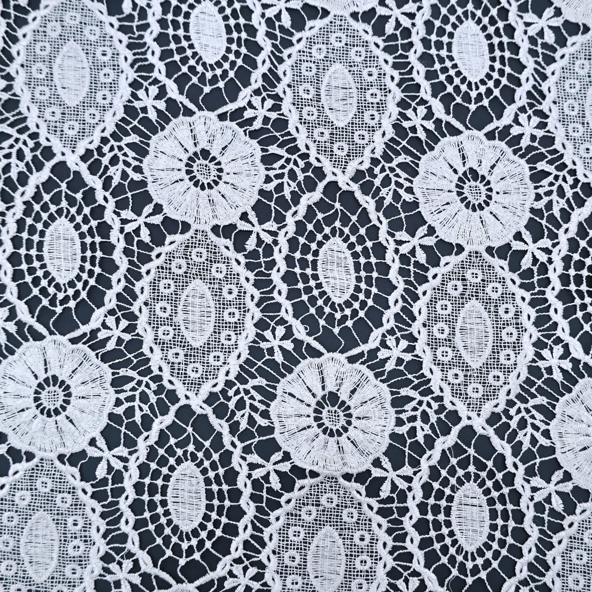 Embroidered Lace Fabric – Light Gray(#ELA02)/By the Yard