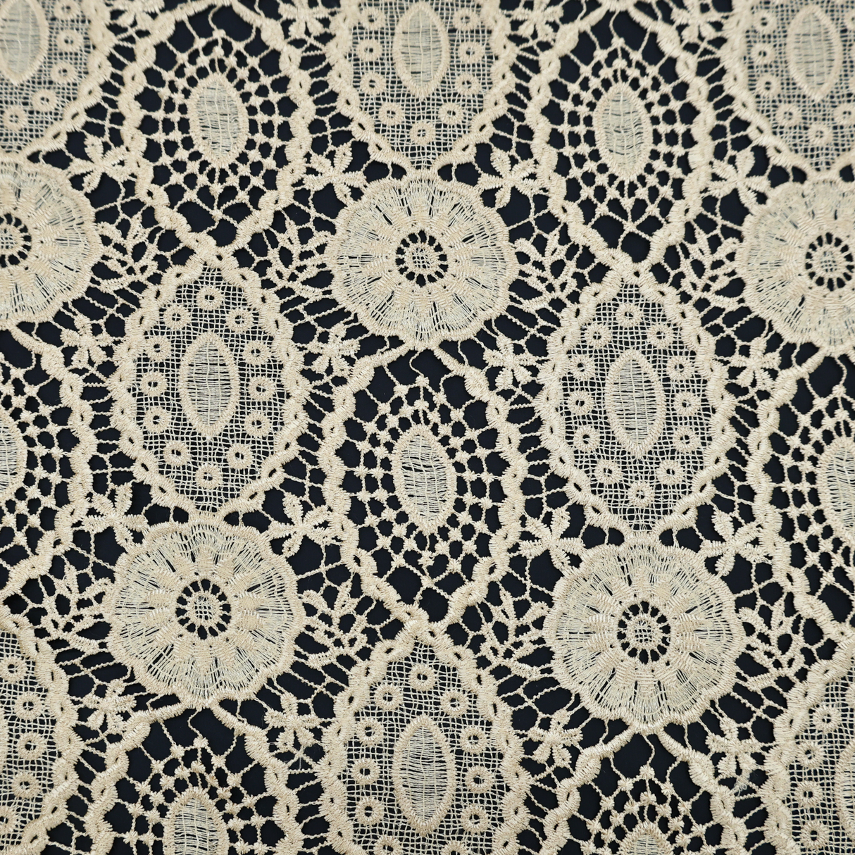 Embroidered Lace Fabric – Light Yellow(#ELA03)/By the Yard