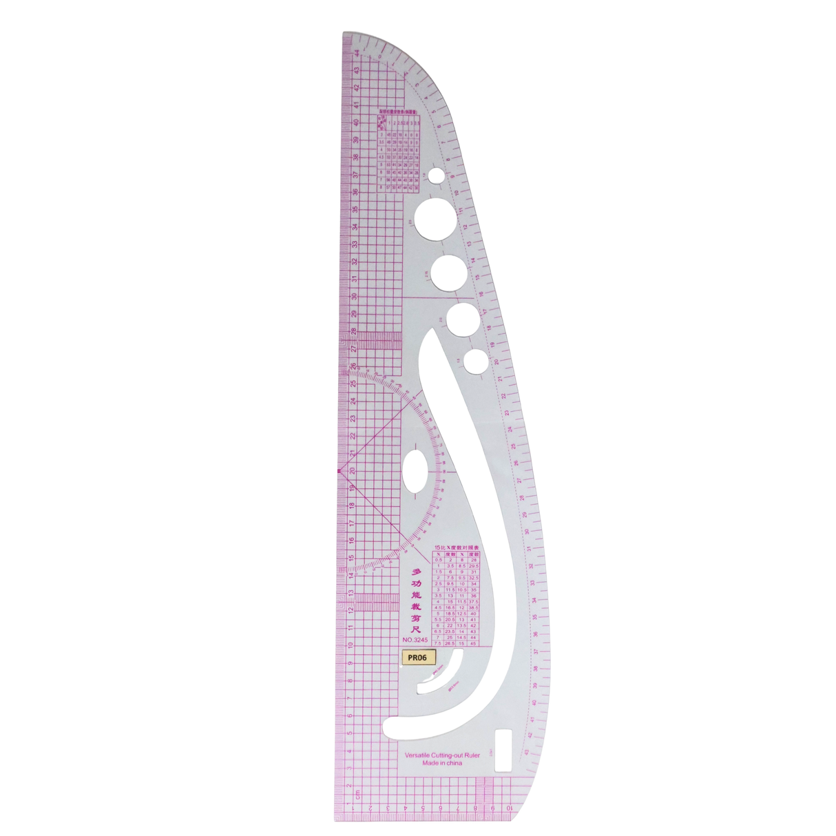 Plastic Rulers: 14 Curved Rulers, 1 Tringle Scale Ruler, 1 Pattern Ruler