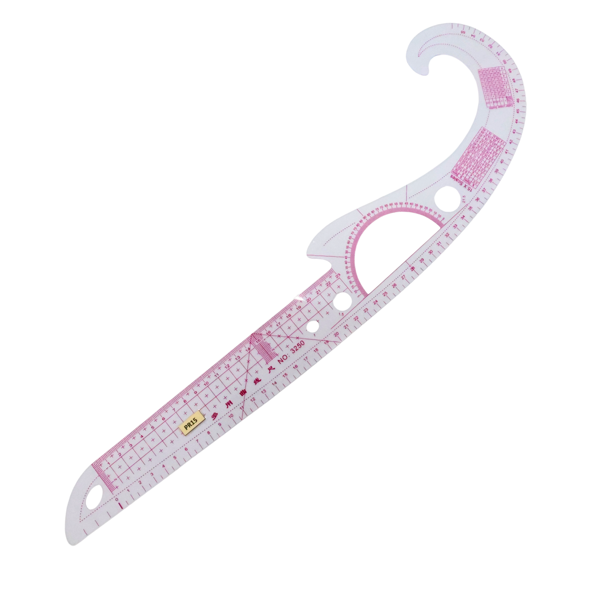 Plastic Rulers: 14 Curved Rulers, 1 Tringle Scale Ruler, 1 Pattern Ruler